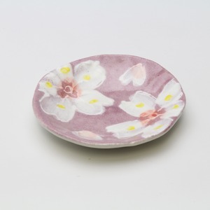 雅花紋　小皿（紫） [径11.2cm]【かわいい器で笑顔の食卓】