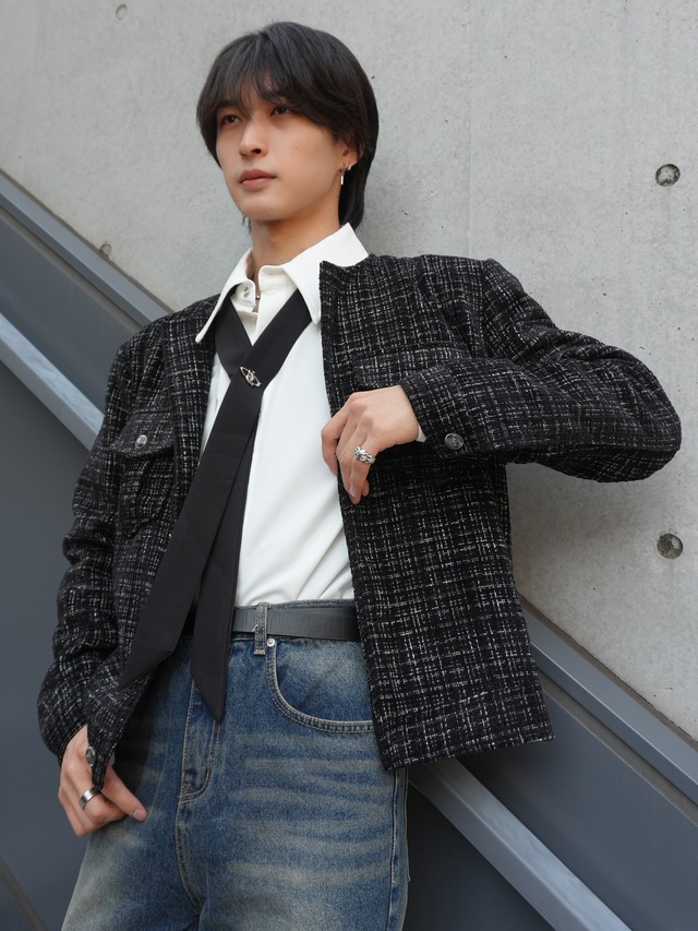 【ALUDE SELECT】mono tweed jacket (2color)