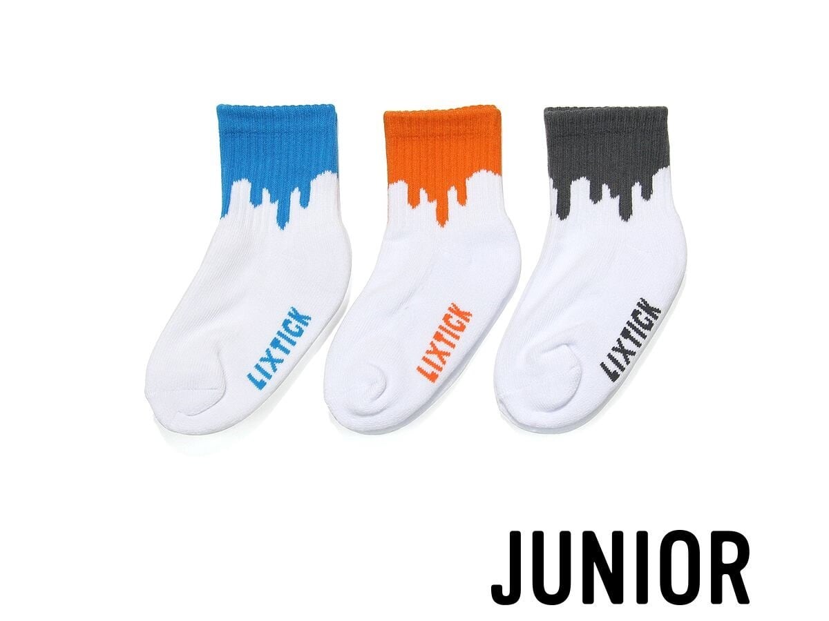 （BABY・JUNIORサイズ）ドリップ デザイン ソックス 3パック ／ DRIP SOCKS 3PACK (子供用)