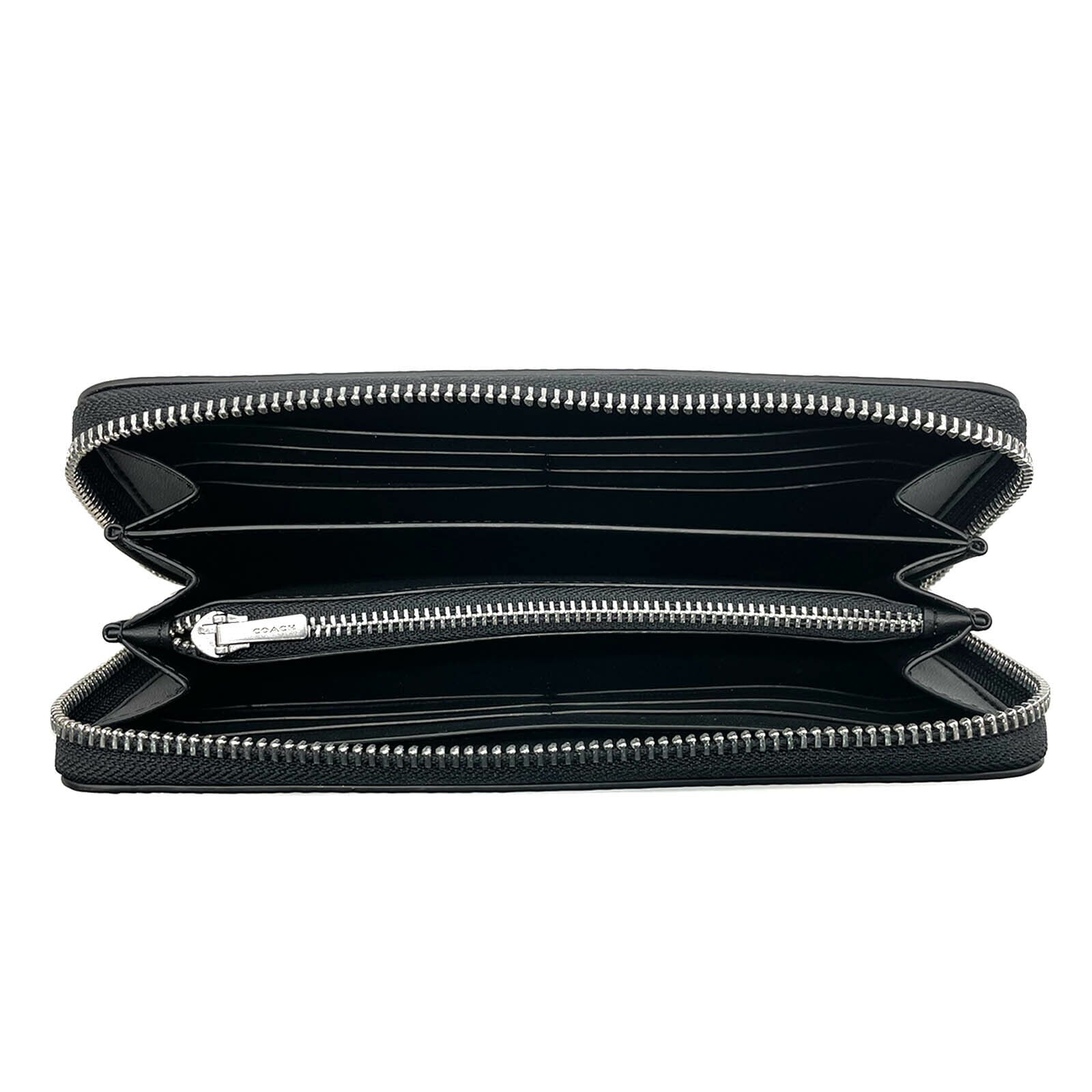 【匿名送料込み】 ファスナー 長財布 ブラック COACH（コーチ）/C4451 WALLET WRISTLET長財布/SVDTV（ブラック