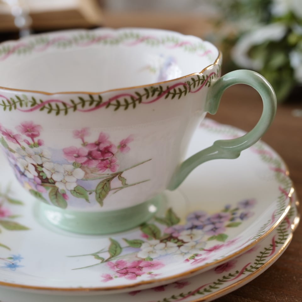 美品】シェリーSTOCKSストックス トリオ カップ＆ソーサー イギリス