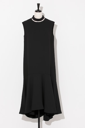 Neck Pearl Dress　BLACK