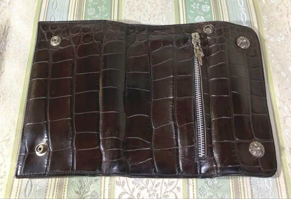 CHROME HEARTS クロムハーツ ダークブラウン クロコダイル 長財布