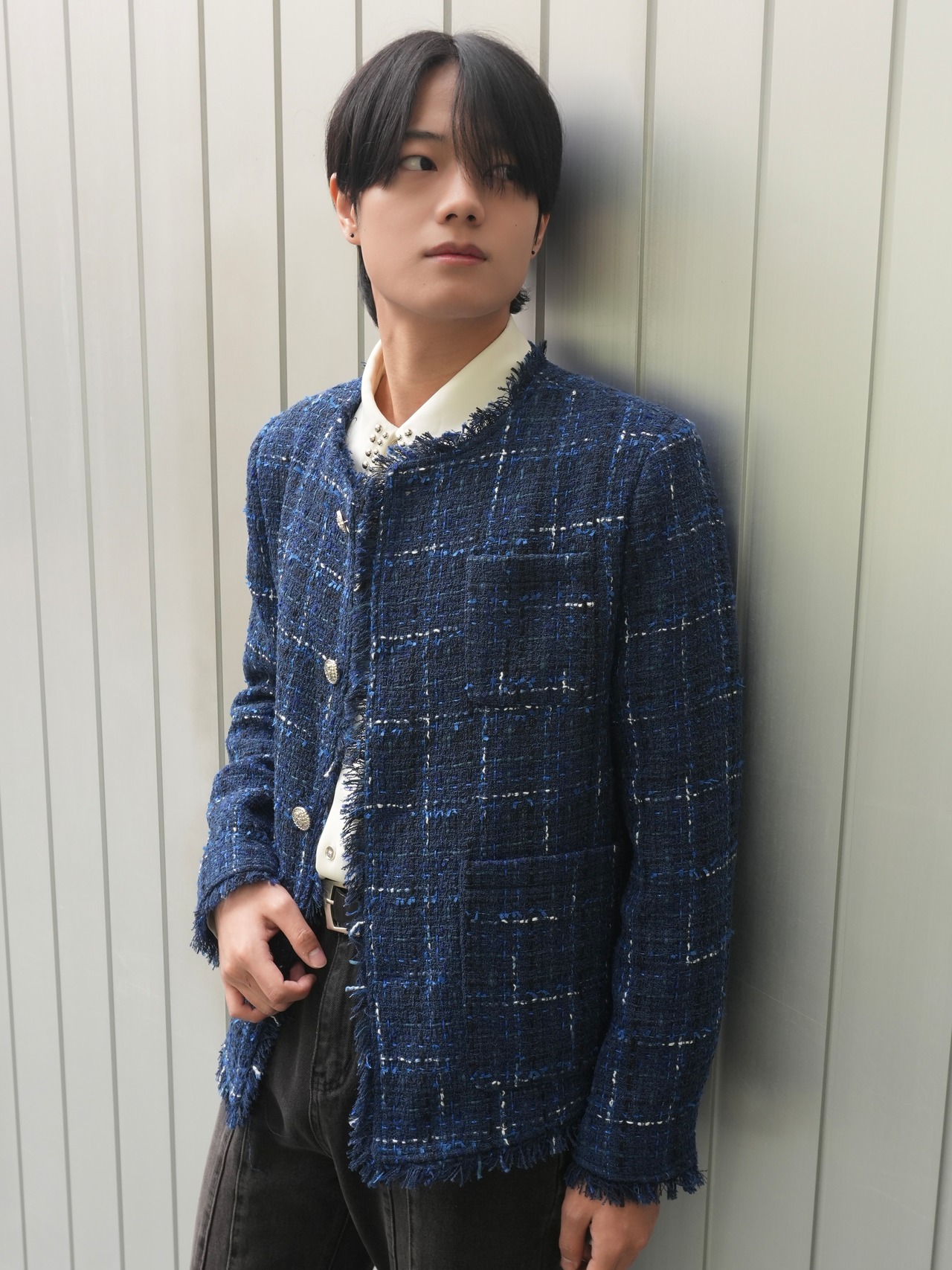 ALUDE SELECT】blue check tweed jacket | 【ALUDE】韓国メンズ 
