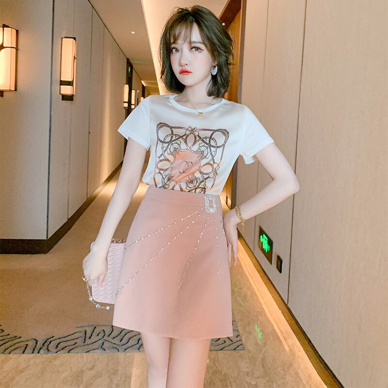 プリントラウンドネックプルオーバー Tシャツ サマースタイル 夏物 Oネック MIUCO58326662531