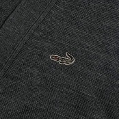 Crocodile クロコダイル Vネック ウール混 ニット ベスト L/チャコールグレー系 メンズ