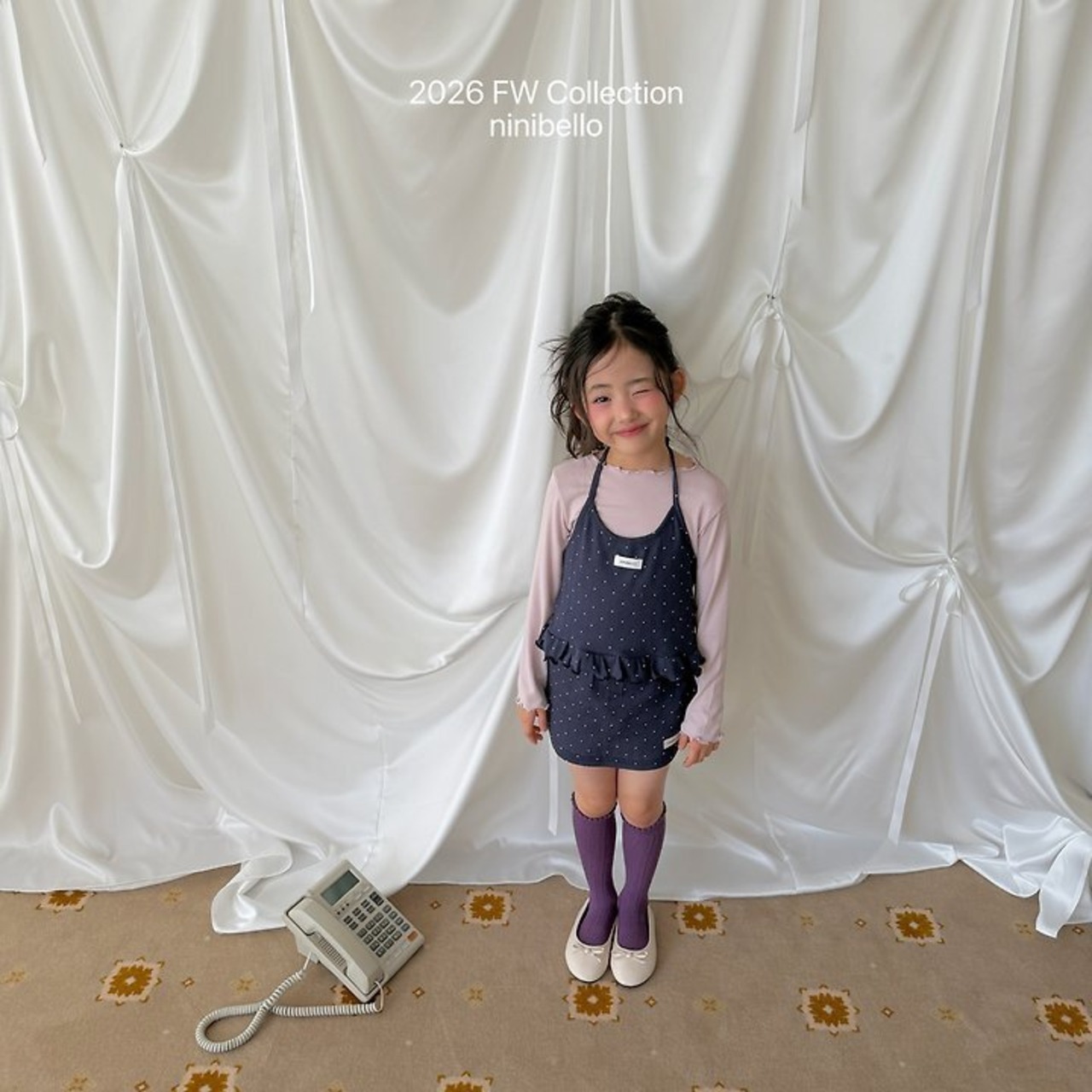韓国子供服 / ninibello / Soft Frill T-shirt / 長袖Ｔシャツ *XS~XXL*