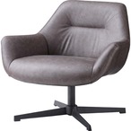 ラウンジチェア PC-185 パーソナルチェア 回転式 クロスレザー生地 ダークブラウン ダークグレー イス 椅子 クッション性 おしゃれ シンプル モダン 回転チェア ワークチェア 在宅勤務 テレワーク リモートワーク 書斎