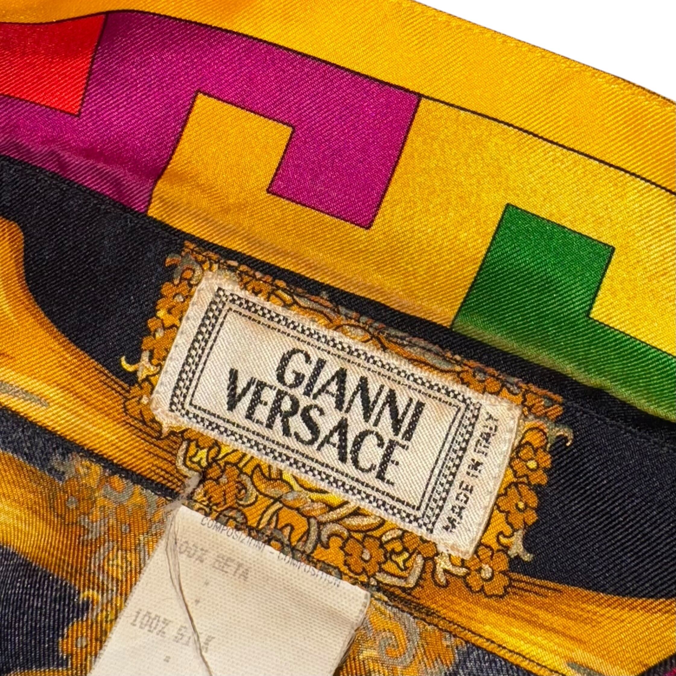 vintage GIANNI VERSACE silk shirt “ALDER TREES” | NOIR ONLINE