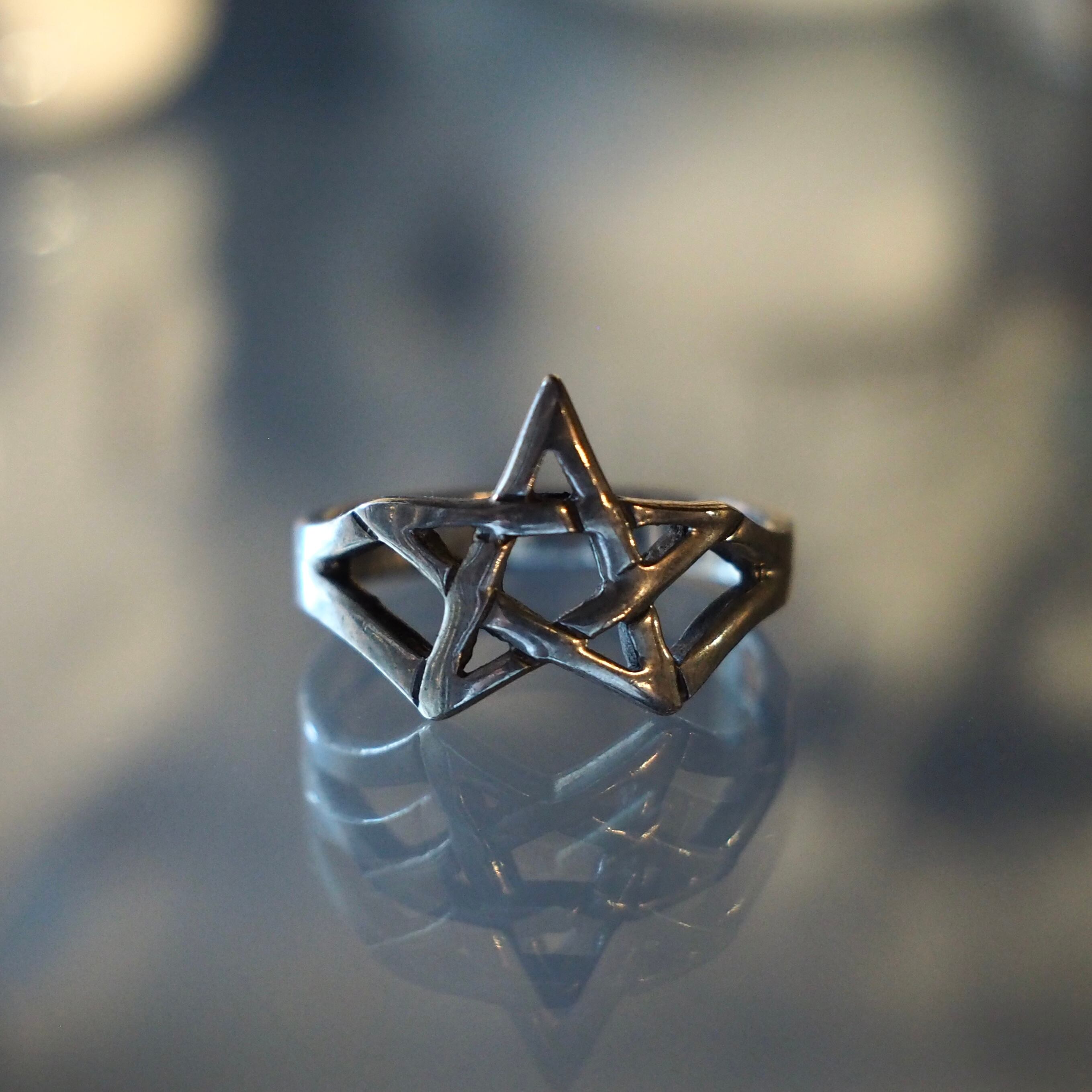 Pentagram design ring 15号 silver925 五芒星 シルバー デザインリング