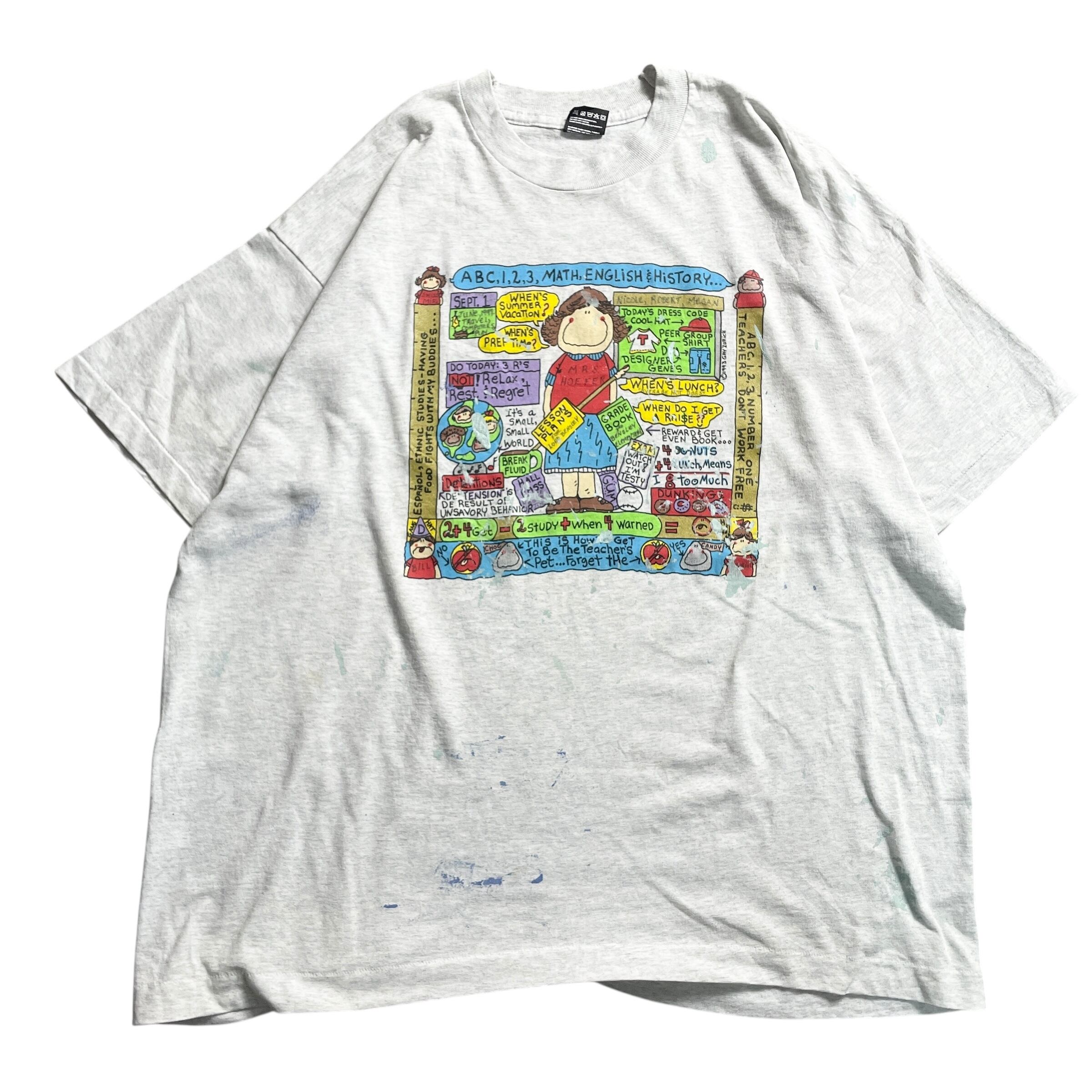 90s USA製 学校 ジョーク ペンキ vintage T-shirt