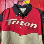 Triton BOATS レーシングシャツ バスフィッシングボート ワークシャツ