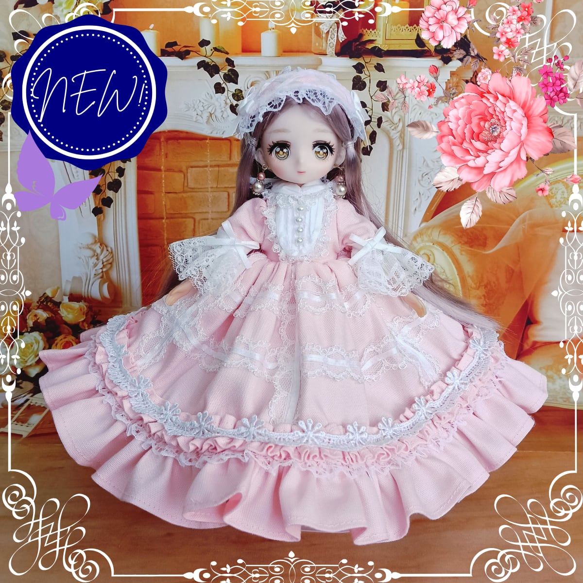 リカちゃんサイズ ロリータ ドレス ロリィタ ピンク ロリータ