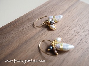 14kgf 淡水パール 天然石 パワーストーン ピアス