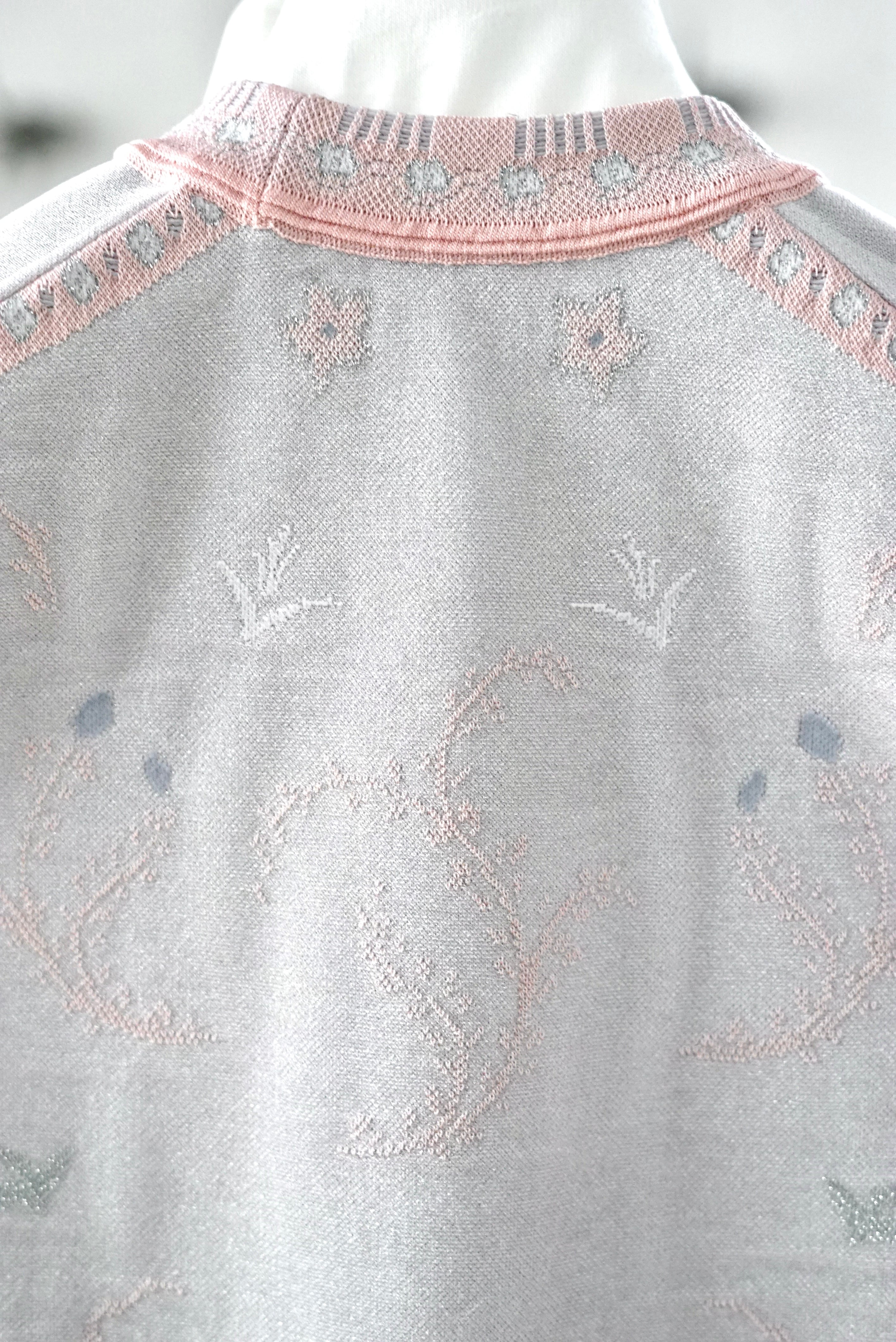 Mame Kurogouchi 刺繍　コットン　トップス Mame Kurogouchi / Layered Jacquard Knit Top ( BLACK, PINK