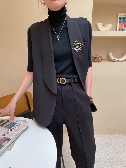 ミドル丈　ジレ　ジレ　ベスト　2COLOR　ビスチェジレ　2COLOR