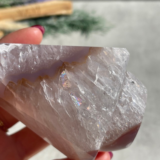 【訳あり】アゲートツリー｜天然虹あり｜トップ小さな欠けのため特別価格