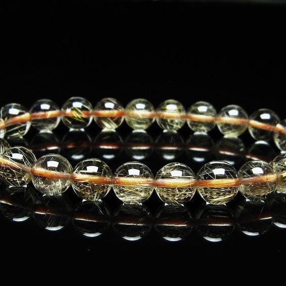 ルチルクォーツ ブレスレット 8mm タイチンルチル ブレスレット メール便可 [M便 1/10] 111-49231