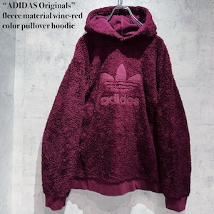 “ADIDAS Originals”fleece material wine-red color pullover hoodie