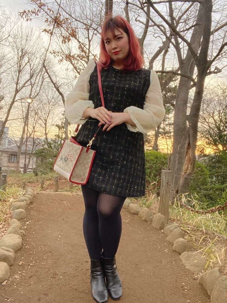 【再登場】バルーンスリーブドッキングミニワンピース 可愛い 大きいサイズ 韓国 CH7079