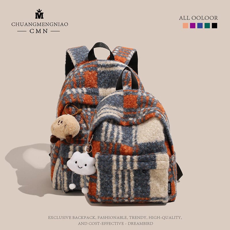 ♥もふもふチェック柄リュック！【YONAIGAシリーズ】☆バッグ☆ 2