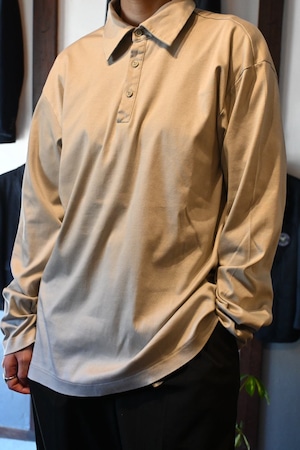 00's vintage marks&spencer light beige jersey polo shirt 0490