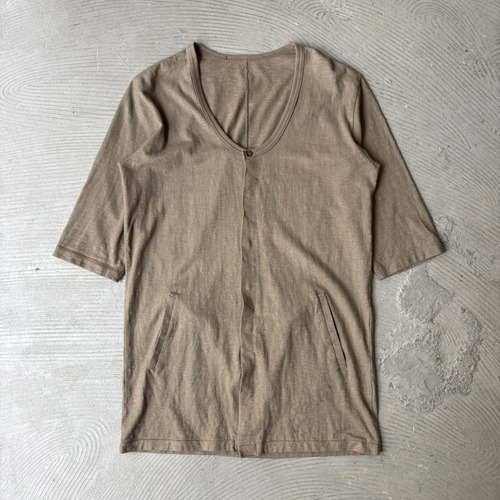Fly-front henryneck shirt