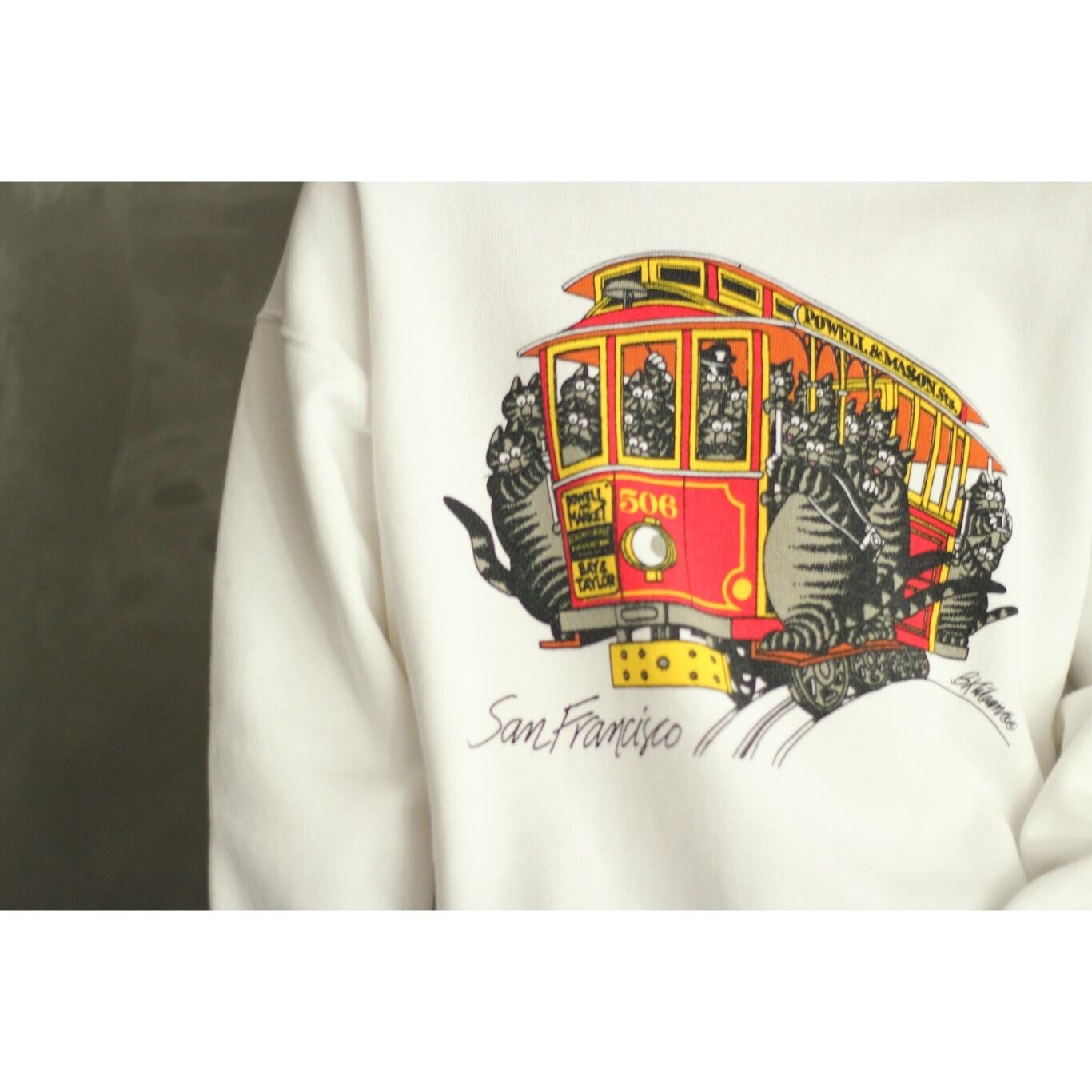 1990's CRAZY SHIRT クリバンキャット 両面プリントスウェット Made in