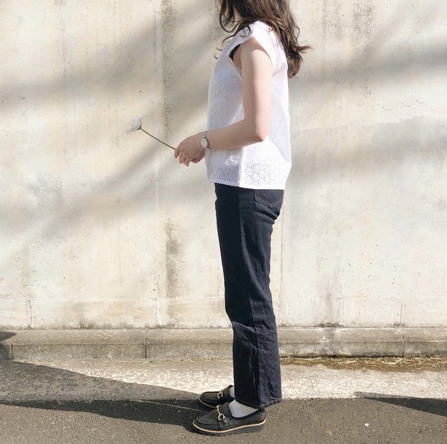 【綿100%】レトロ可愛い 丸柄フレンチスリーブブラウス｜画像5