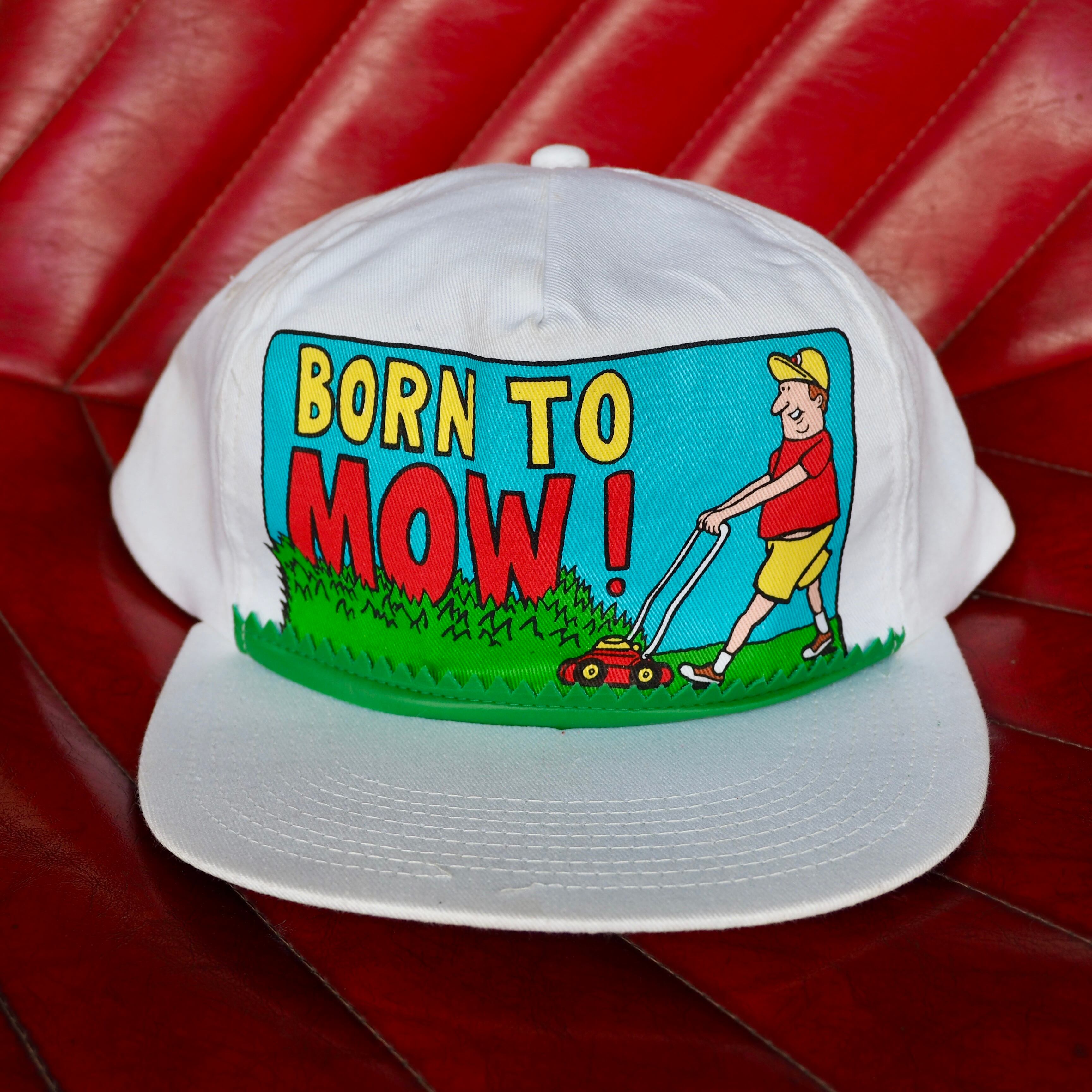 《NOS》BORN TO MOW! funny cap one size /snap back trucker hat