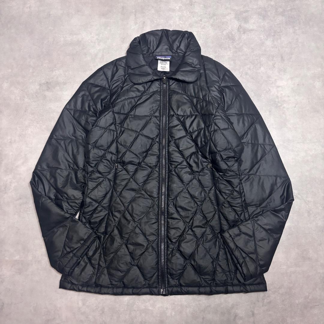 パタゴニア ダウンジャケット 古着 ロゴ インナーダウン S 黒 17393