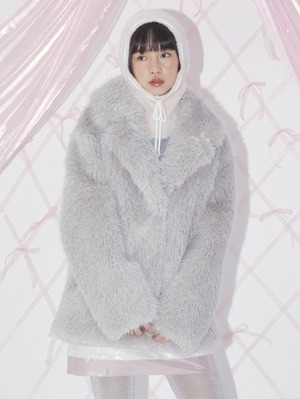 [MARGARIN FINGERS] GRACE FUR JACKET (GREY) 正規品  韓国 ブランド 韓国ファッション 韓国代行 マーガリンフィンガーズ 日本 店舗