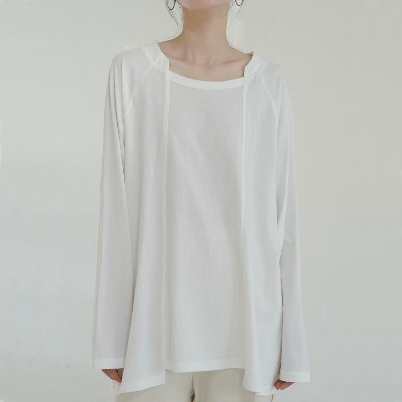 Front switch relaxed T shirt V0118