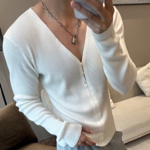 DeepVネック薄手ニット　0866