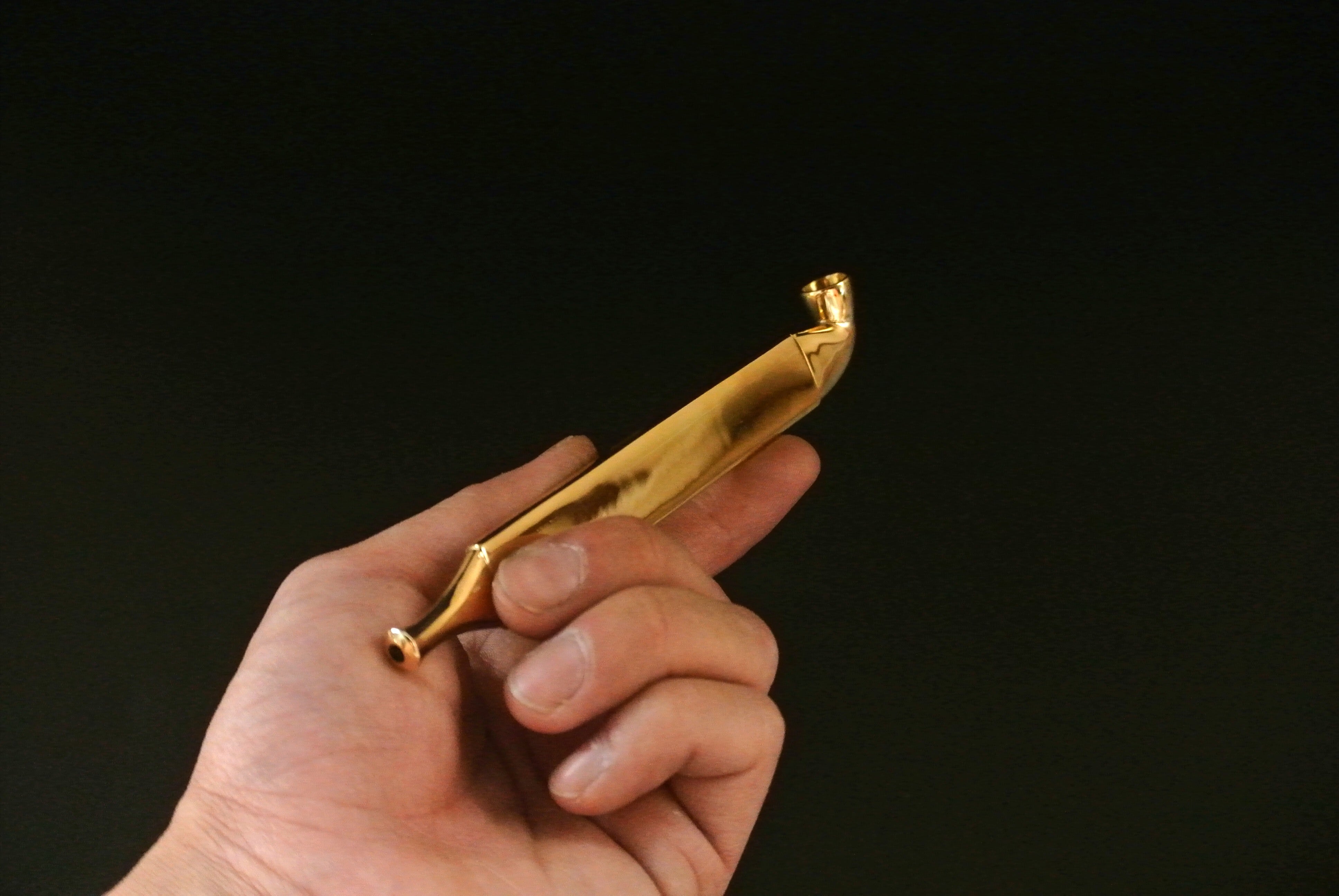 黄銅刀豆形煙管 | 六張煙管(キセル・喫煙具・工芸)