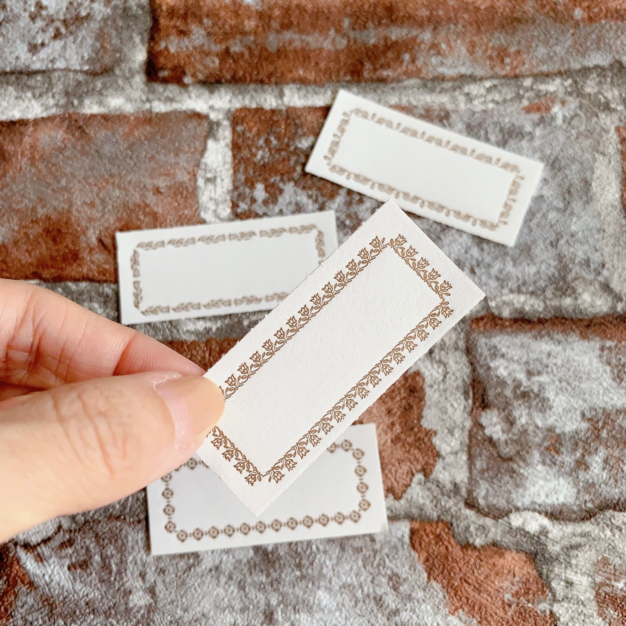 4 ornament label book【frame/Black・Bronze】活版印刷 ラベルブック