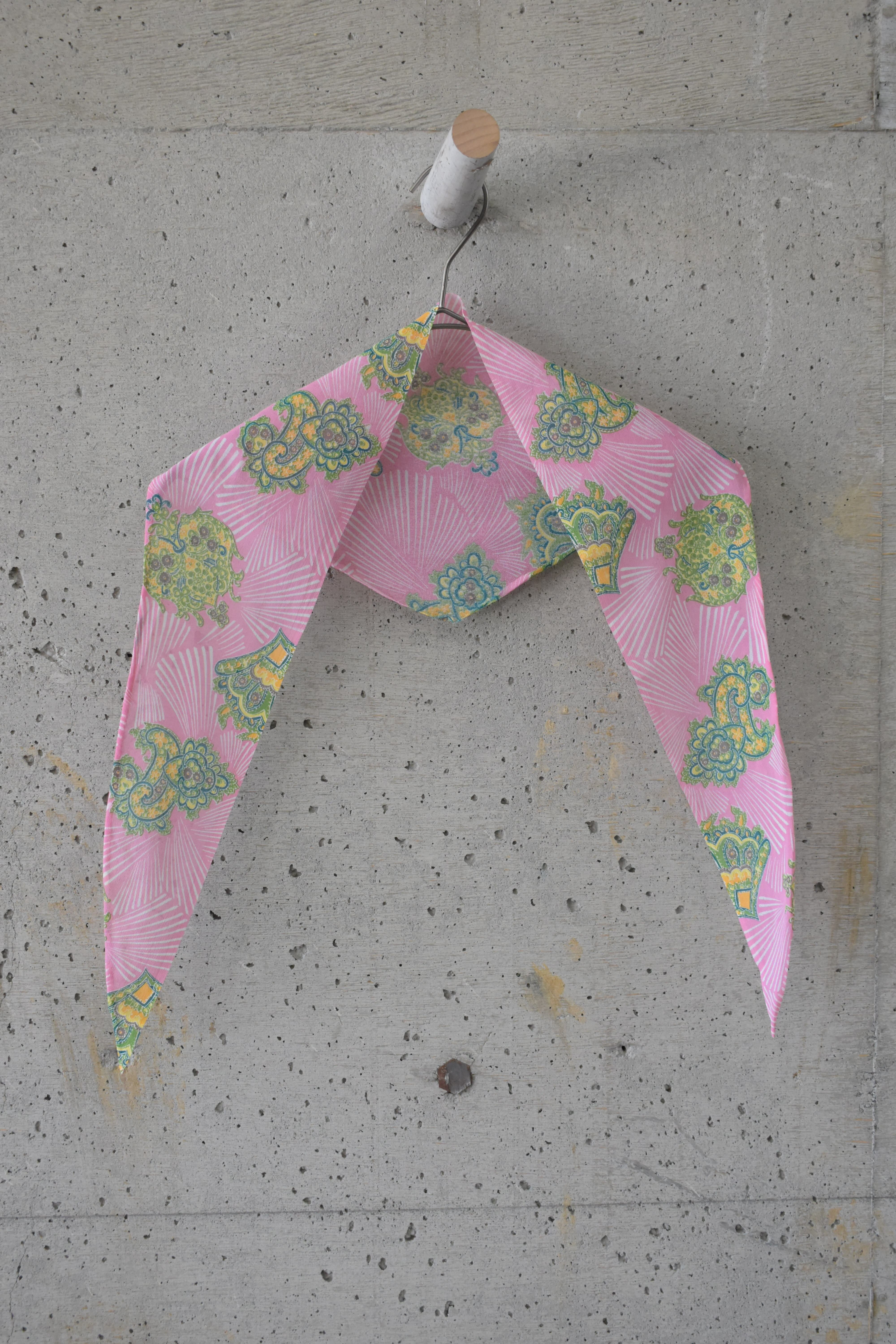 Pink paisley triangular scarf