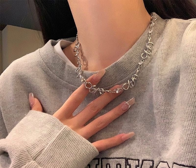 stainless nuance sliver neckless /シルバーニュアンスネックレス