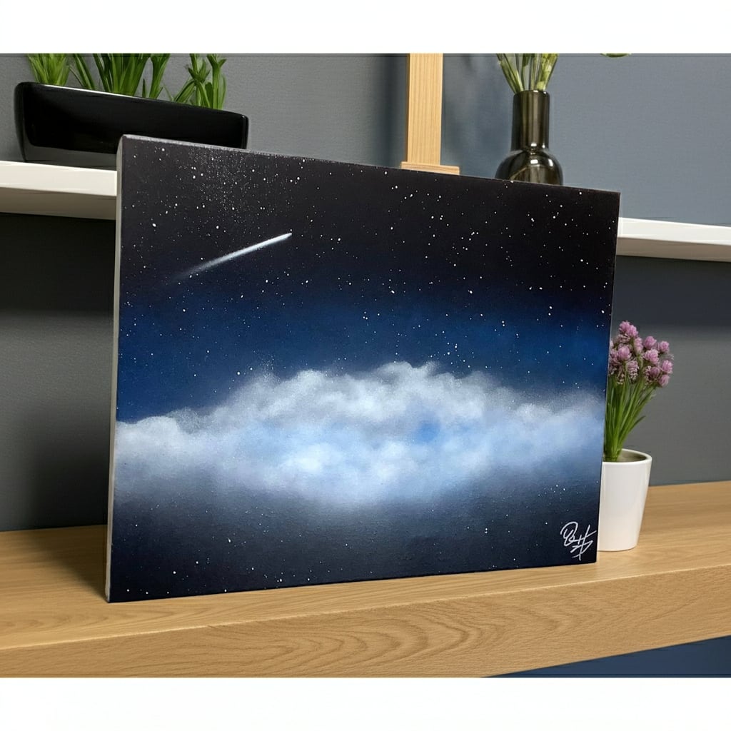 スプレーアート（流星群） 流れ星』スプレーアート原画｜山本剛之(スプレーアーティスト