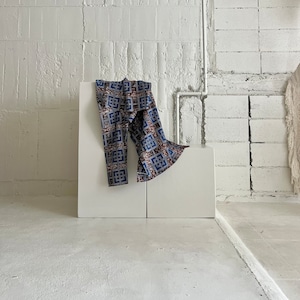 african print shirt blue geometoric