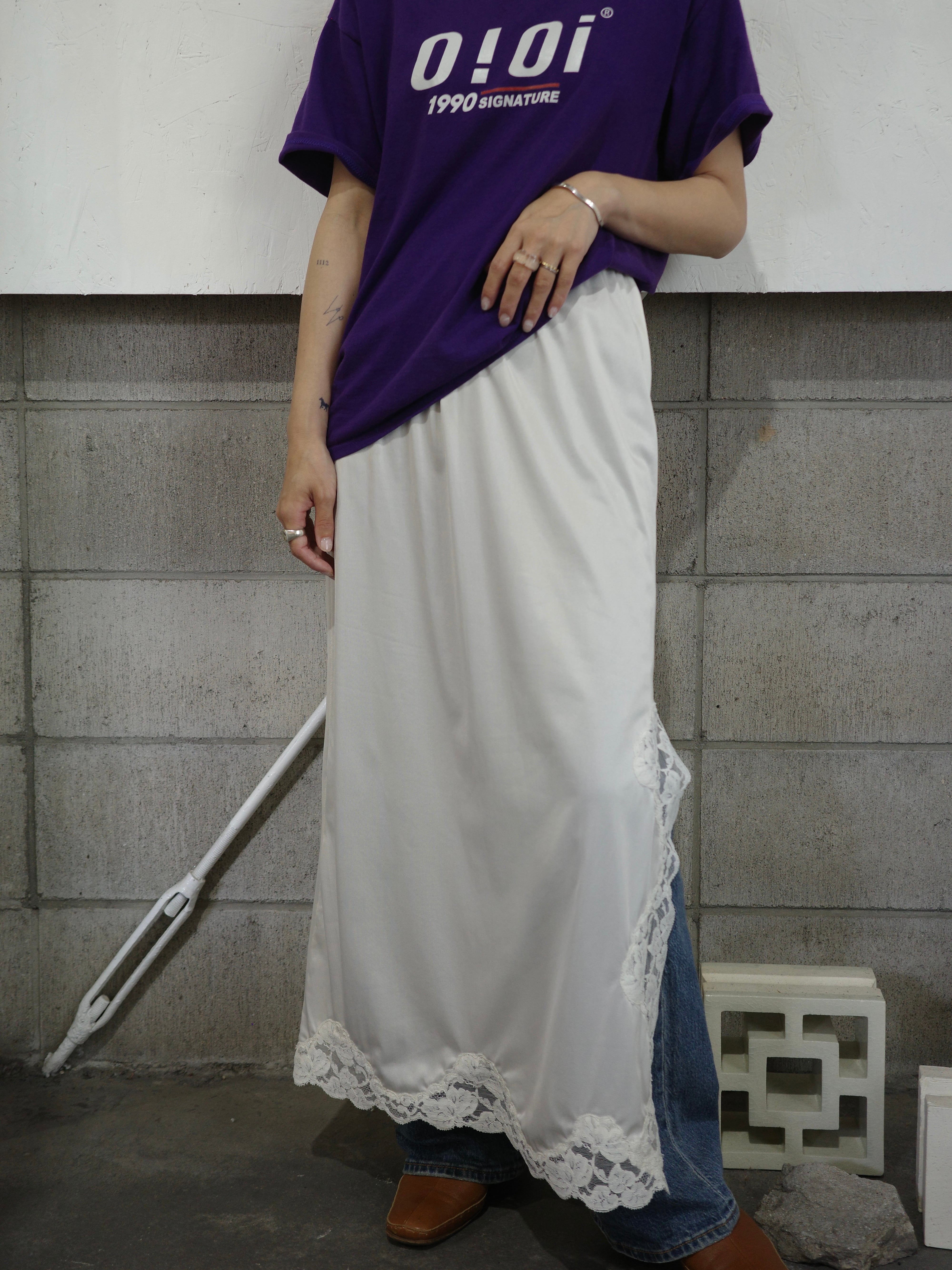 <vintage>lingerie lace long skirt