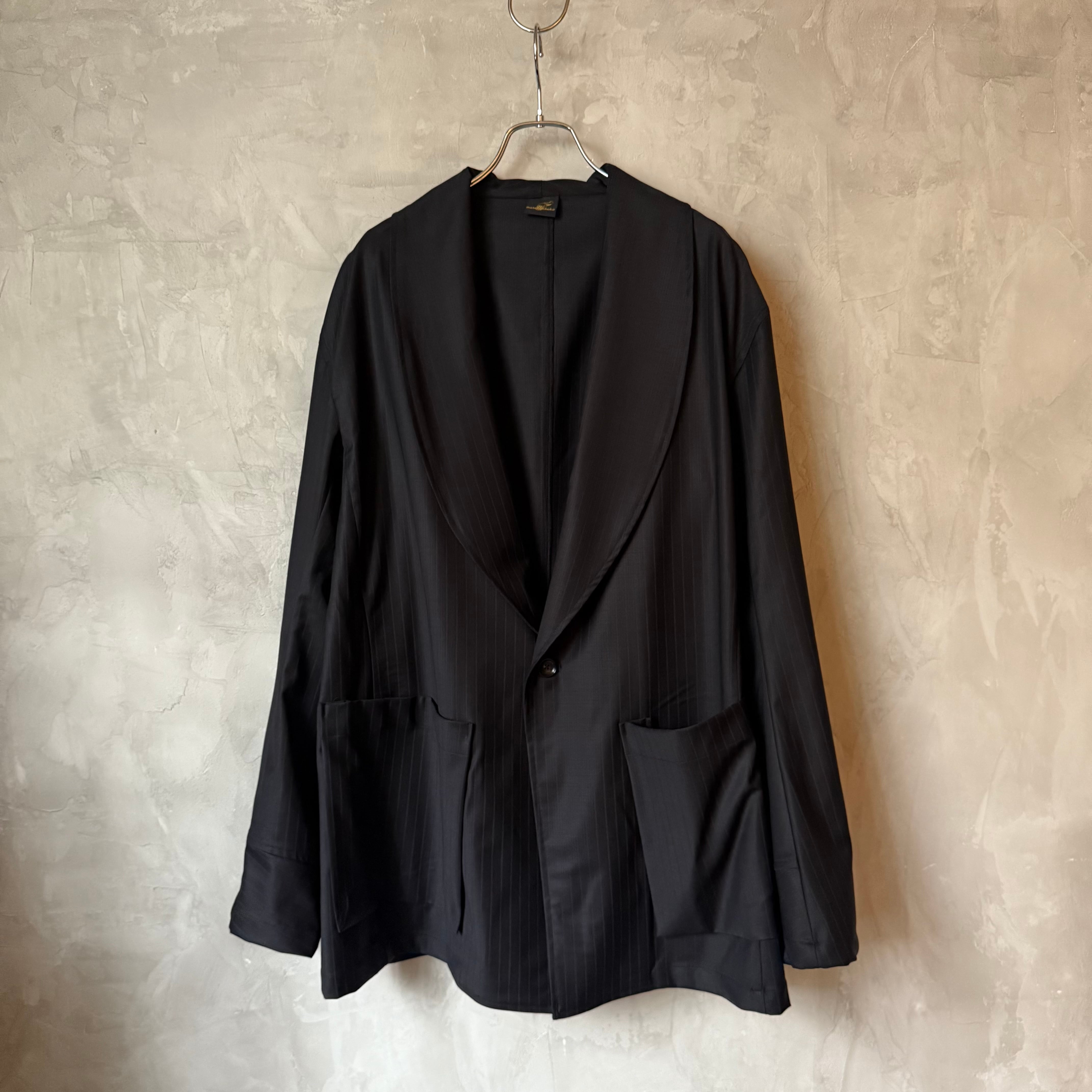 shawl jacket d.navy chalk stripe