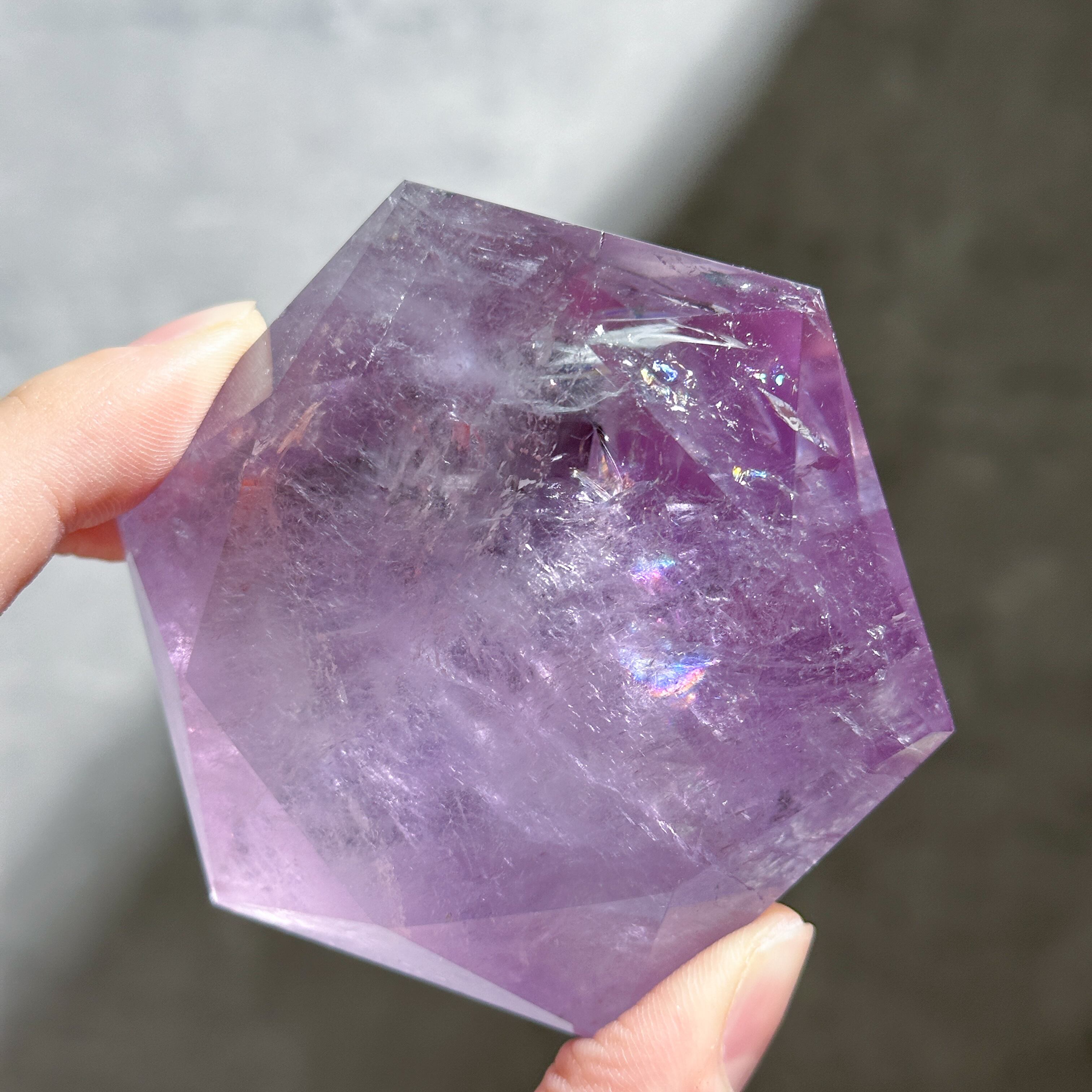 高品質 ファントムアメジストダイヤモンドカットNo.1813 ファントムアメジスト ダイヤモンドカット12◇ Phantom Amethyst