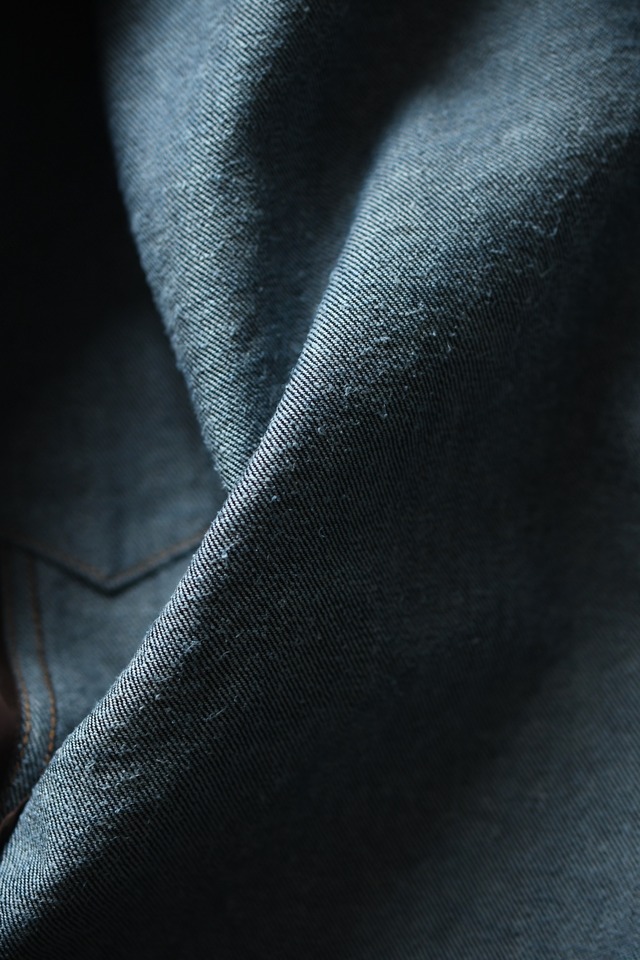 Cale / Cotton Silk Denim Jacket (Blue)
