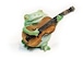 弾き語り蛙　ギター弾きカエル ミニ樹脂オブジェ