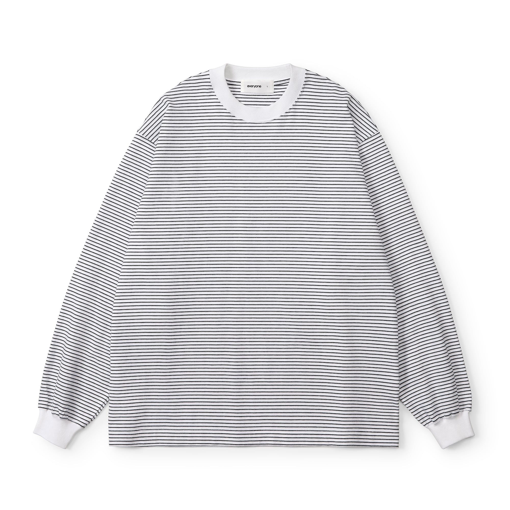 everyone back logo og border long sleeve tee shirt (WHITE) | everyone