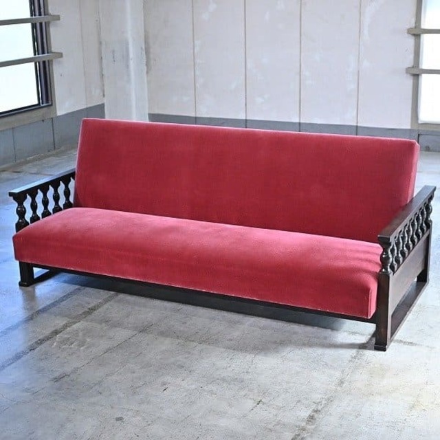 超希少 廃盤品 松本民芸家具 ソファベッド ミズメザクラ無垢材 ミッドセンチュリー カウチ アーム リビング ダイニング 寝室 水目桜 柳宗悦【 中古家具/中古インテリア/USED家具ユーズド家具/リサイクル】