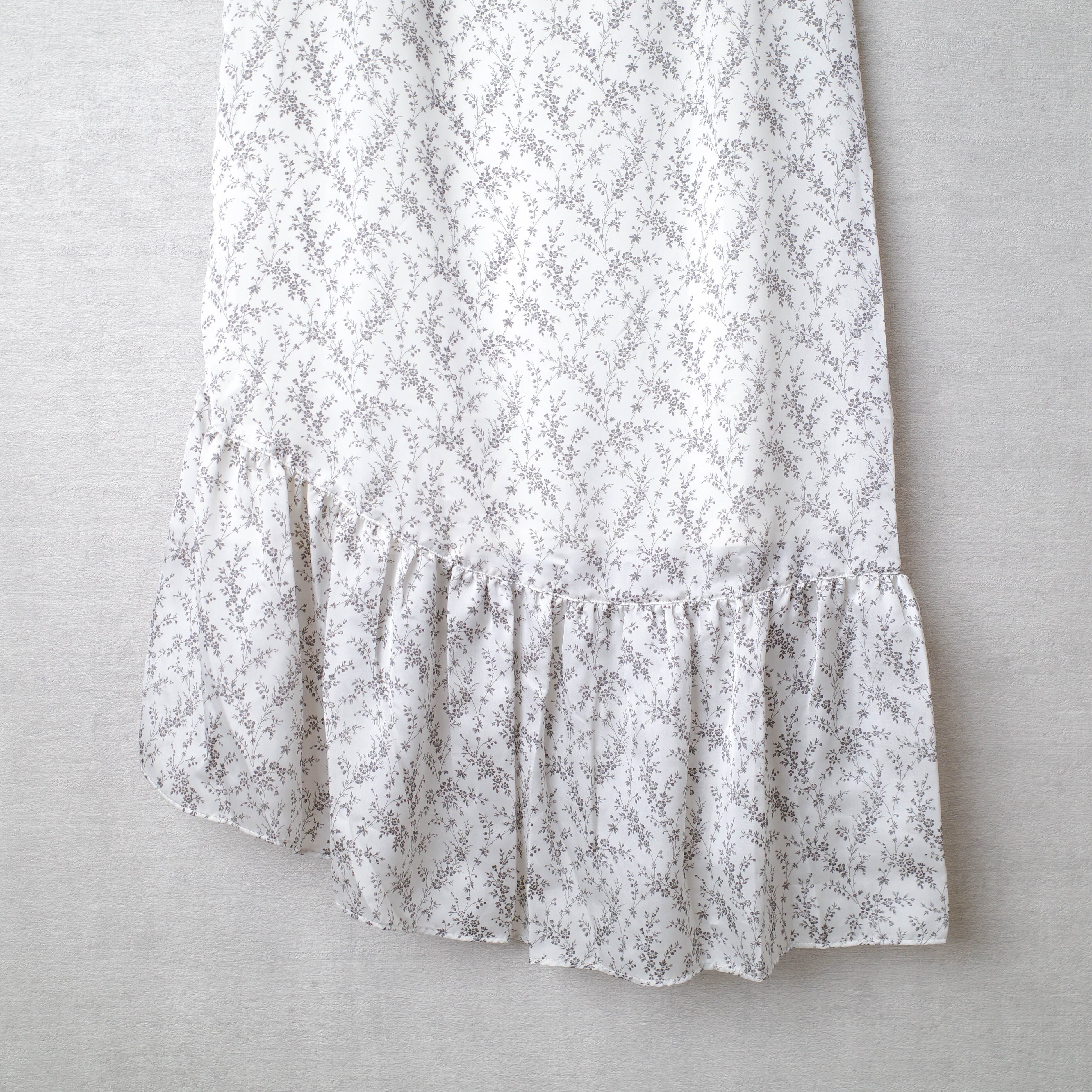 [NEW] CLANE	FLOWER FRILL SKIRT 16109-6001 WHITE