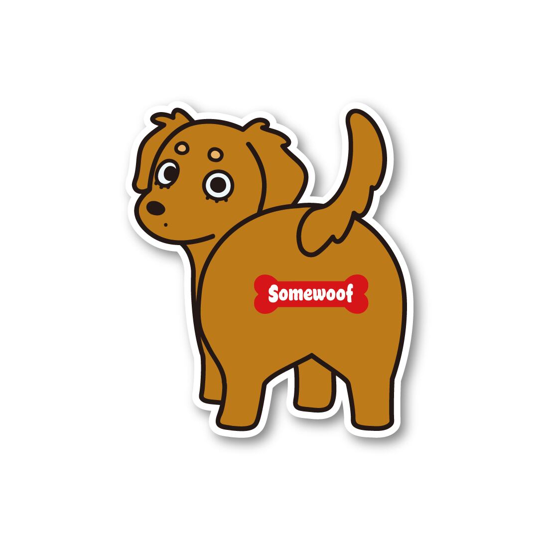 Somewoof ミニチュアダックスフンド ステッカー [Miniature Dachshund