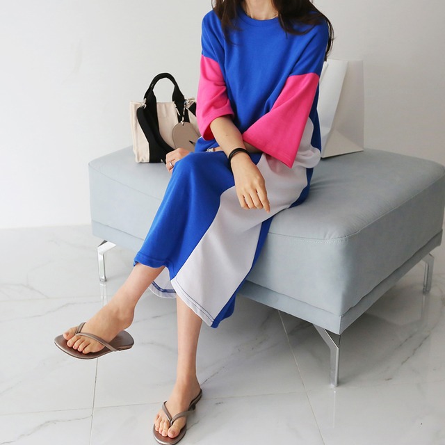 春 夏 レディース ワンピース 個性的 派手 2色 半袖 Tシャツワンピース ロングワンピース ロング丈 リゾート 海 プール おしゃれ かわいい 韓国 きれいめ プチプラ Sy 5 280 Dress Sugar Moon